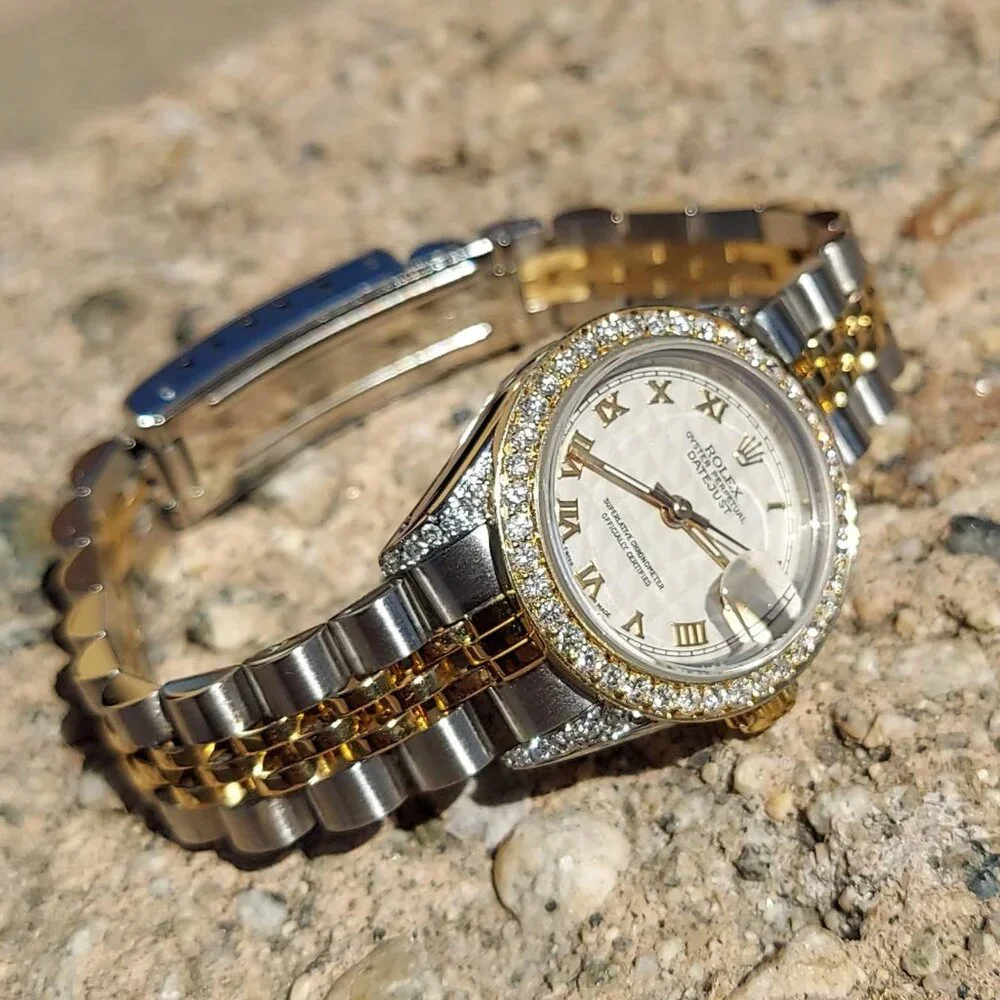 Rolex ladies 26mm Datejust 69173 pyramid roman Diamond two-tone - Picture 5 of 8